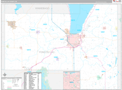 Fond du Lac County, WI Digital Map Premium Style